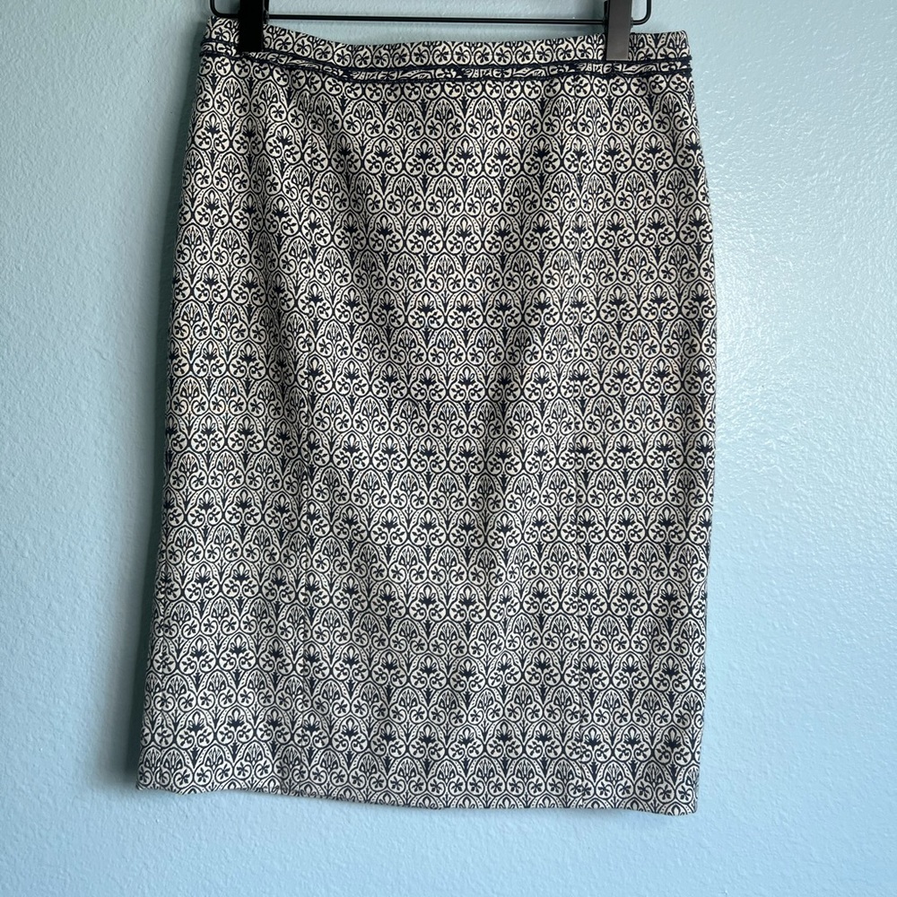 Tory Burch Navy White Heidi Pencil Skirt Size 0